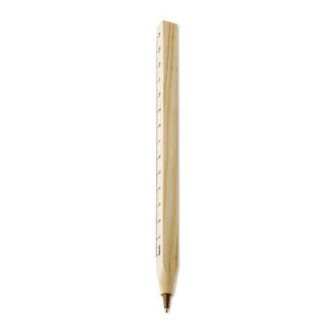 Stylo bille - règle en bois bois | sans marquage | non disponible | non disponible