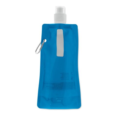 Gourde pliable bleu transparent | sans marquage | non disponible | non disponible
