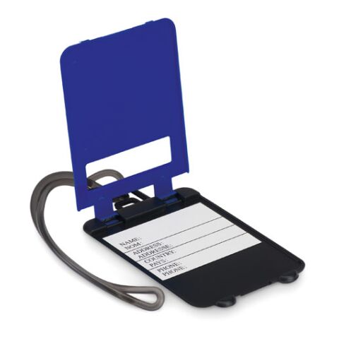 Étiquette de bagage en plastiq bleu royal | sans marquage | non disponible | non disponible | non disponible