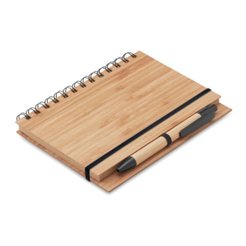 Carnet de note avec stylo en bambou bois | sans marquage | non disponible | non disponible