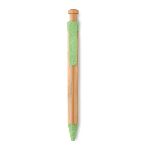 Stylo bambou /paille blé et PP vert | sans marquage | non disponible | non disponible