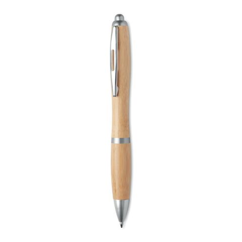 Stylo bille en ABS et bambou. argent mate | sans marquage | non disponible | non disponible