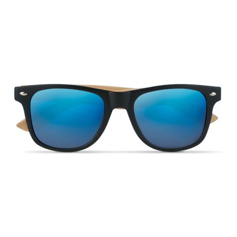 Lunettes de soleil en bambou. bleu