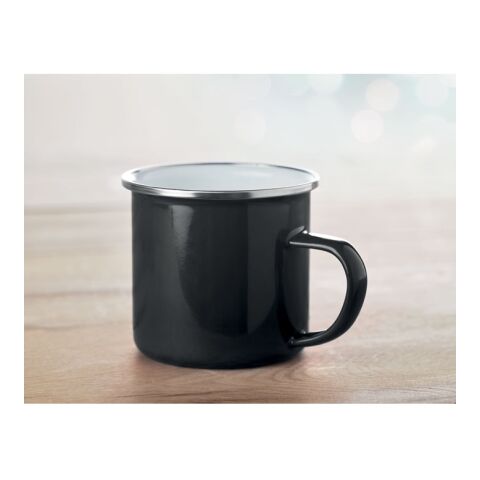 Mug en métal avec émail noir | sans marquage | non disponible | non disponible | non disponible