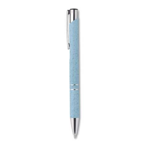 Stylo poussoir blé paille ABS bleu | sans marquage | non disponible | non disponible