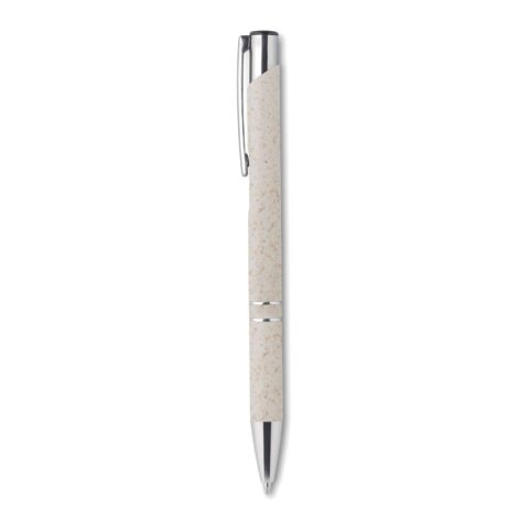 Stylo poussoir blé paille ABS beige | sans marquage | non disponible | non disponible