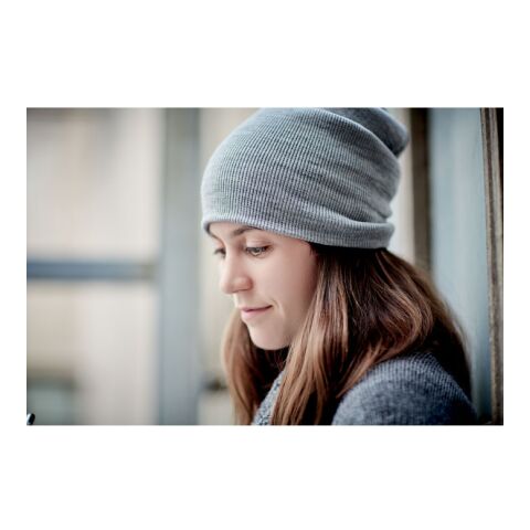 Bonnet en RPET avec revers blanc/noir | sans marquage | non disponible | non disponible | non disponible