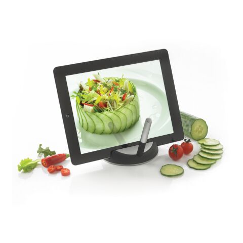 Support à tablette avec stylet Chef noir-argent | sans marquage | non disponible | non disponible | non disponible
