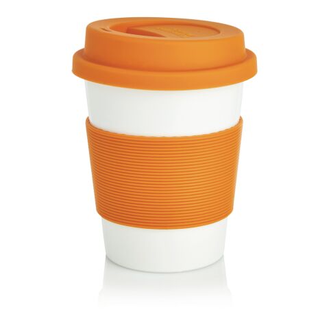 Tasse à café en PLA orange-blanc | sans marquage | non disponible | non disponible