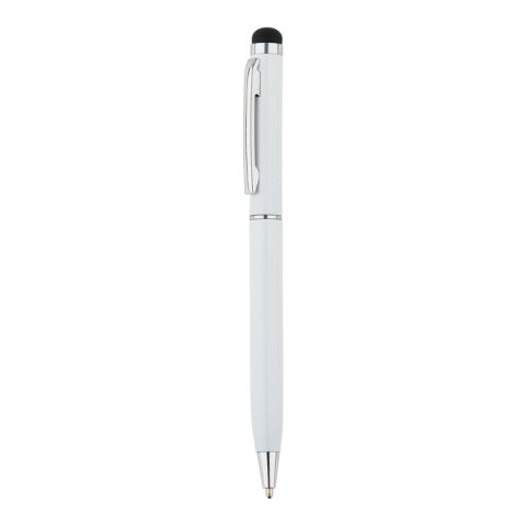 Stylo-stylet fin en métal blanc | sans marquage | non disponible | non disponible | non disponible
