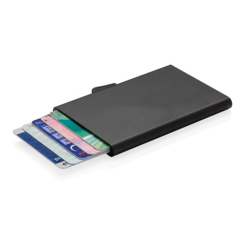Porte-cartes en aluminium anti-RFID C-Secure noir | sans marquage | non disponible | non disponible | non disponible