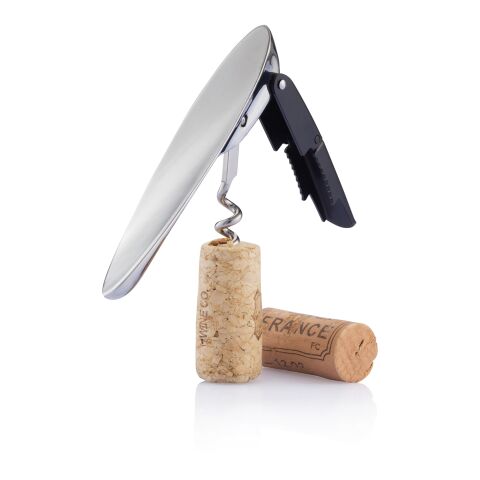 Tire-bouchon double appui Eon noir-argent | sans marquage | non disponible | non disponible | non disponible