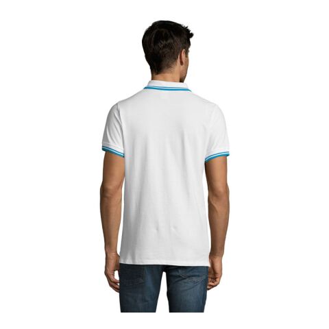 PASADENA MEN POLO 200 Blanc/Aqua | L | sans marquage | non disponible | non disponible | non disponible