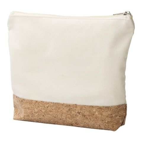 Trousse de toilette en coton et liège Teagan beige | sans marquage | non disponible | non disponible