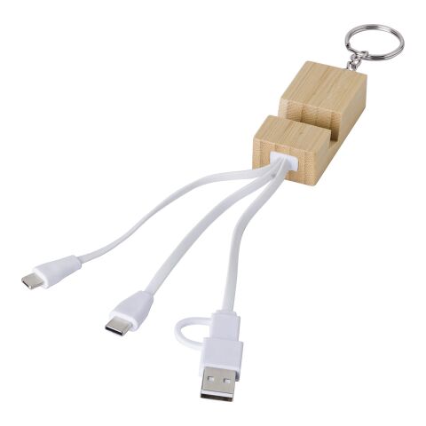 Porte-clés câble de charge en bambou Sutton marron | sans marquage | non disponible | non disponible