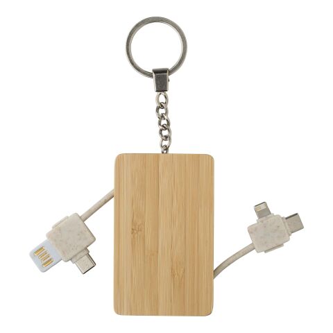 Porte-clés câble de charge en bambou Bianca marron | sans marquage | non disponible | non disponible