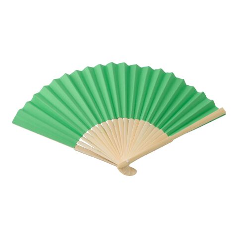 Eventail en bambou et papier Elio vert lime | sans marquage | non disponible | non disponible