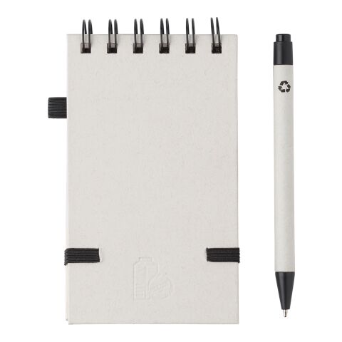 Carnet à spirale A6 en carton recyclé Martha noir/blanc | sans marquage | non disponible | non disponible