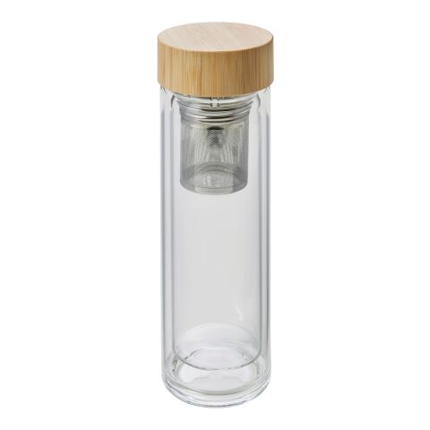 Bouteille thermos en verre et bambou (420 ml) double paroi marron | sans marquage | non disponible | non disponible