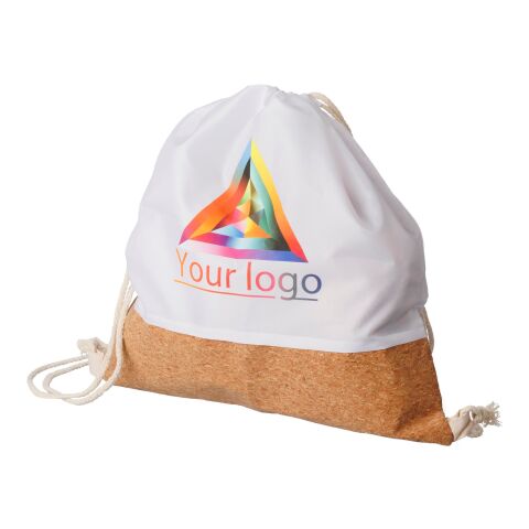 Sac à dos en polyester rPET 190T et liège blanc | sans marquage | non disponible | non disponible
