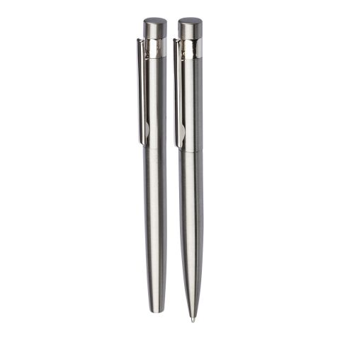 Parure de stylo bille et roller Fritz argent | sans marquage | non disponible | non disponible