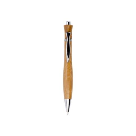 Stylo bille en bois et métal, mine noire. marron | sans marquage | non disponible | non disponible