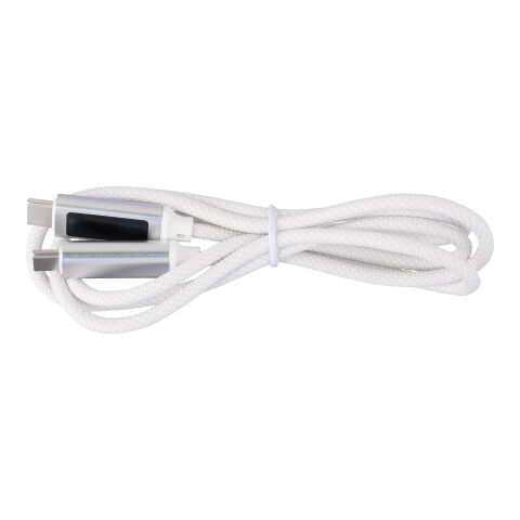 Câble de charge en tissu nylon 65W Claudia blanc | sans marquage | non disponible | non disponible