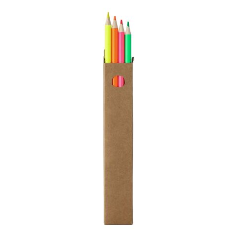 Set de 4 crayons surligneurs Kaden marron | sans marquage | non disponible | non disponible