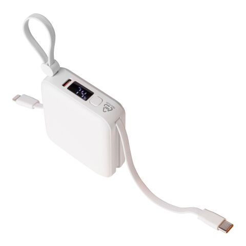 Power bank en ABS recyclé Jona blanc | sans marquage