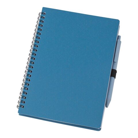 Carnet à spirale en fibre de paille avec couverture en PP Massimo bleu | sans marquage | non disponible | non disponible