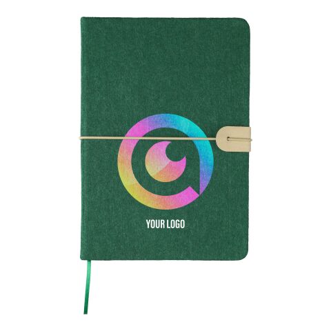 Carnet A5 en feutre recyclé Dario vert | sans marquage | non disponible | non disponible