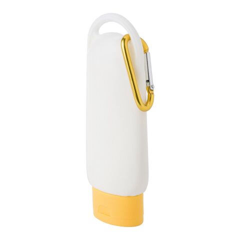 Crème solaire indice SPF 30 dans un flacon. blanc