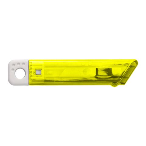 Cutter publicitaire en plastique translucide bleu