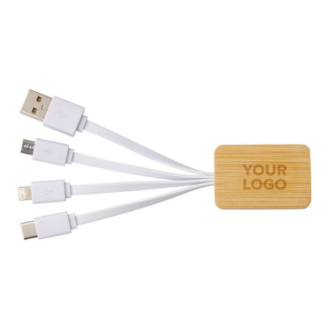 Câble de charge en bambou blanc