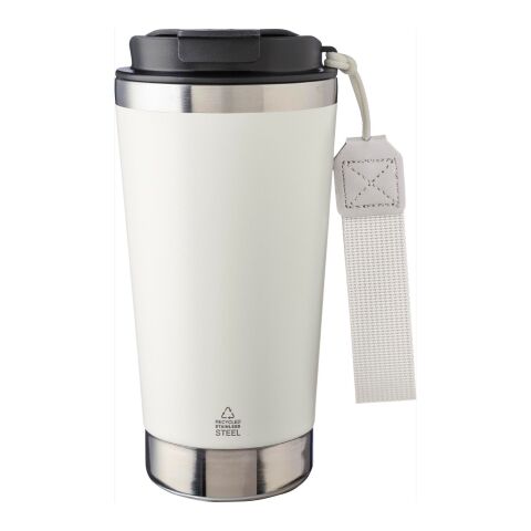 Mug isotherme en acier inoxydable recyclé Kayla blanc