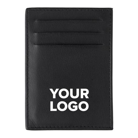 Porte-carte de crédit RFID en croûte de cuir. noir