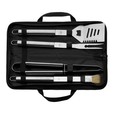 Set barbecue dans une pochette zippée en nylon noir