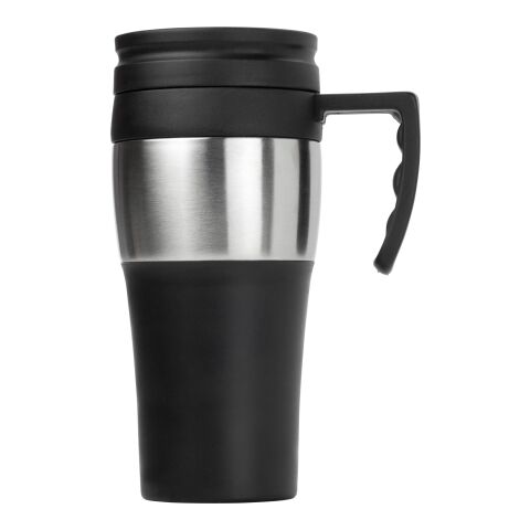 Mug isotherme en acier inoxydable noir/argent | sans marquage | non disponible | non disponible