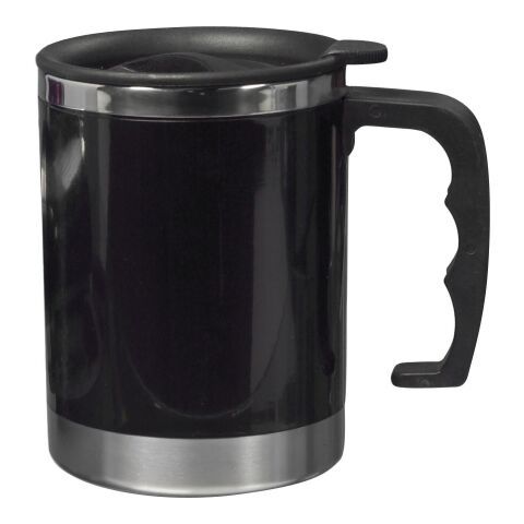 Mug isotherme en acier noir | sans marquage | non disponible | non disponible