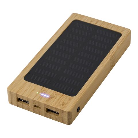 Power bank solaire en bambou marron clair | sans marquage | non disponible | non disponible