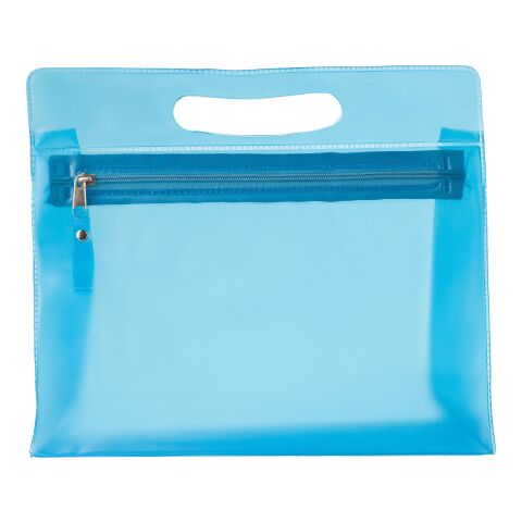 Pochette pour cosmétique en PVC translucide avec zip. bleu clair | sans marquage | non disponible | non disponible