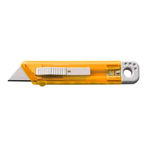 Cutter publicitaire en plastique translucide orange | sans marquage | non disponible | non disponible