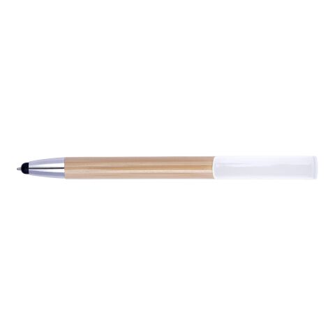 Stylo bille en bamboo et plastique blanc | sans marquage | non disponible | non disponible