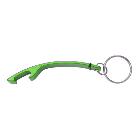 Porte-clés décapsuleur en aluminium. vert | sans marquage | non disponible | non disponible
