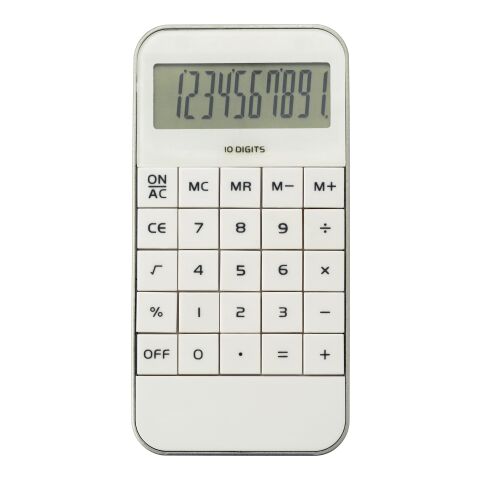 Calculatrice de poche en plastique.  blanc | sans marquage | non disponible | non disponible