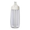 Bouteille de sport HydroFruit de 700 ml en plastique recyclé avec couvercle à bascule et infuseur Standard | blanc | Tampographie 1 couleur | Recto | 30 mm x 70 mm