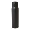 Fiole isotherme Sika de 450 ml en acier inoxydable recyclé certifié RCS Standard | noir | Gravure | Recto | 20 mm x 100 mm