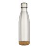 Bouteille d’eau Cove de 500&nbsp;ml en acier inoxydable isolée sous vide et à double paroi avec détails en liège Standard | Argent | sans marquage | non disponible | non disponible