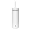 Bouteille d’eau MiiR Sipper de 473&nbsp;ml avec paille blanc