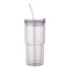 Gobelet en plastique à double paroi Archer de 480 ml blanc